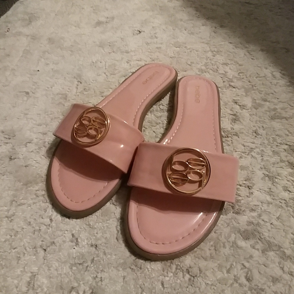 Bebe baby pink slides